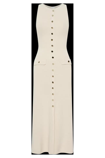 Summer New Temperament Sleeveless Round Collar Knitted Dress